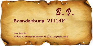 Brandenburg Villő névjegykártya
